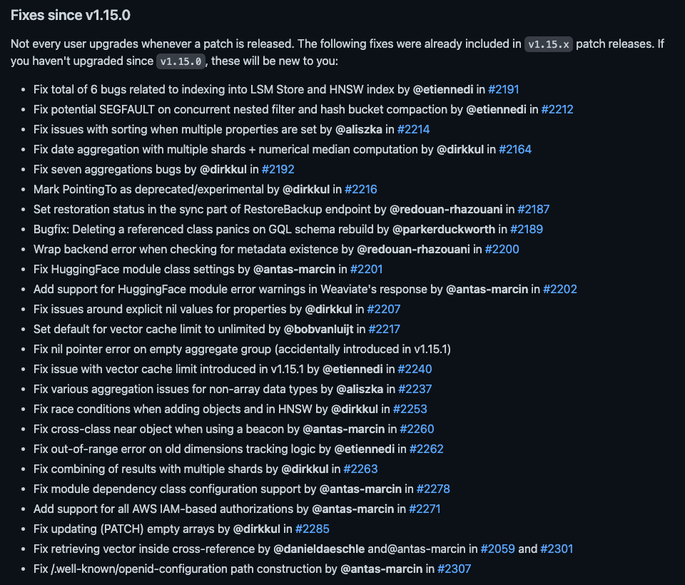 自`v1.15`以来的修复